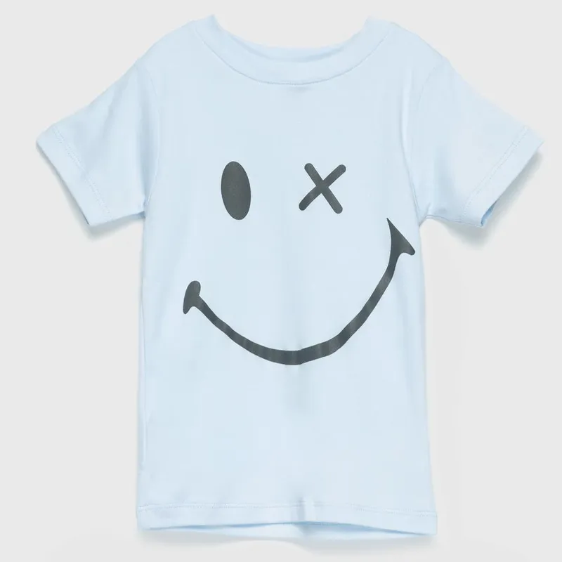 COYOTE KIDS - Polera celeste smile algodón peruano - Celeste