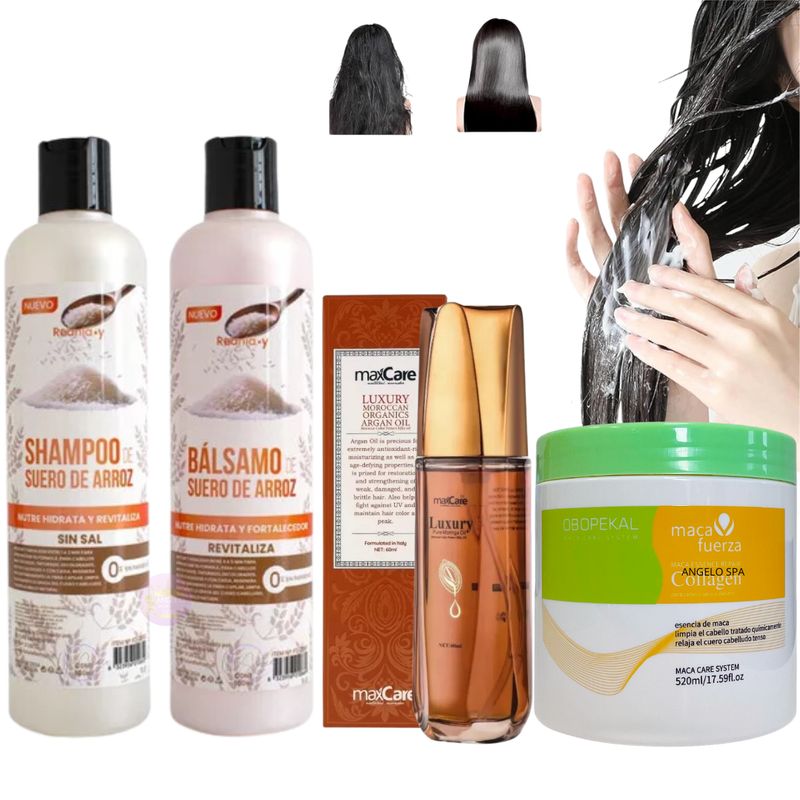 MAXCARE - Pack Revitalizante de Shampoo+ Mascarilla Capilar +Aceite
