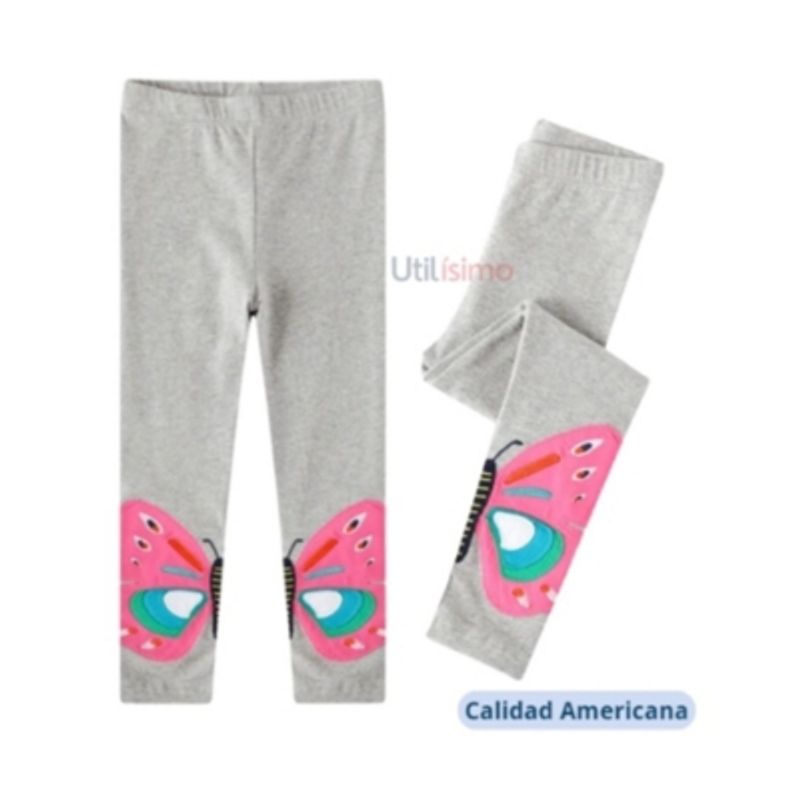 JUMP KIDS - Calzas Niña Mariposas Colores Gris Jump Kids 100% Algodón