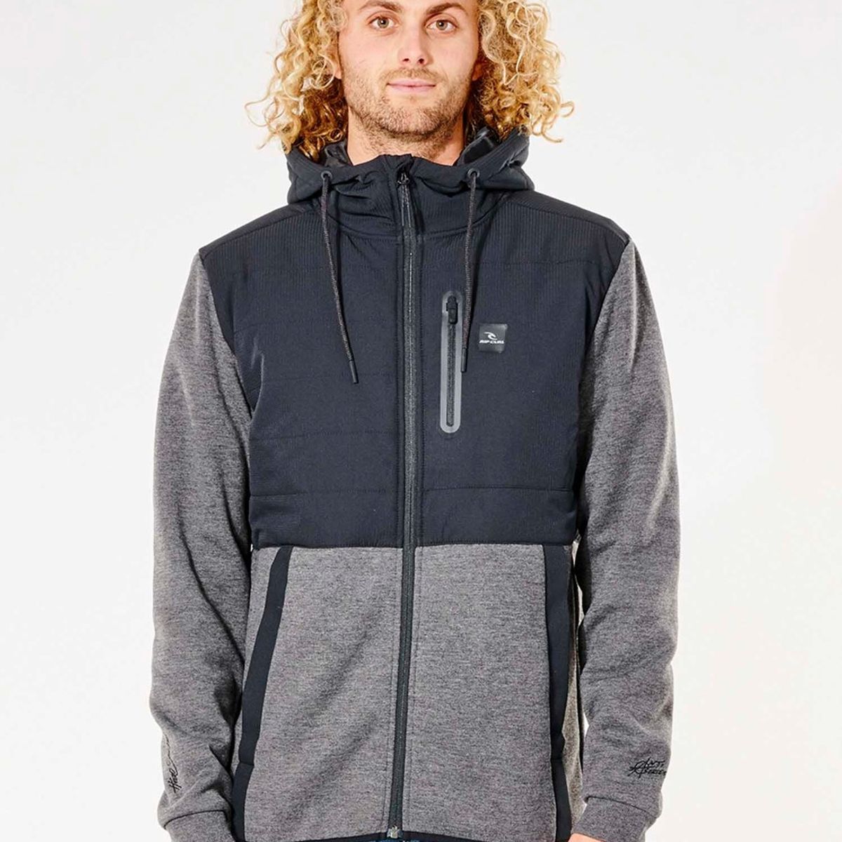 RIP CURL - Poleron Anti Series Heatseeker Zip Thr Negro Hombre Rip Curl