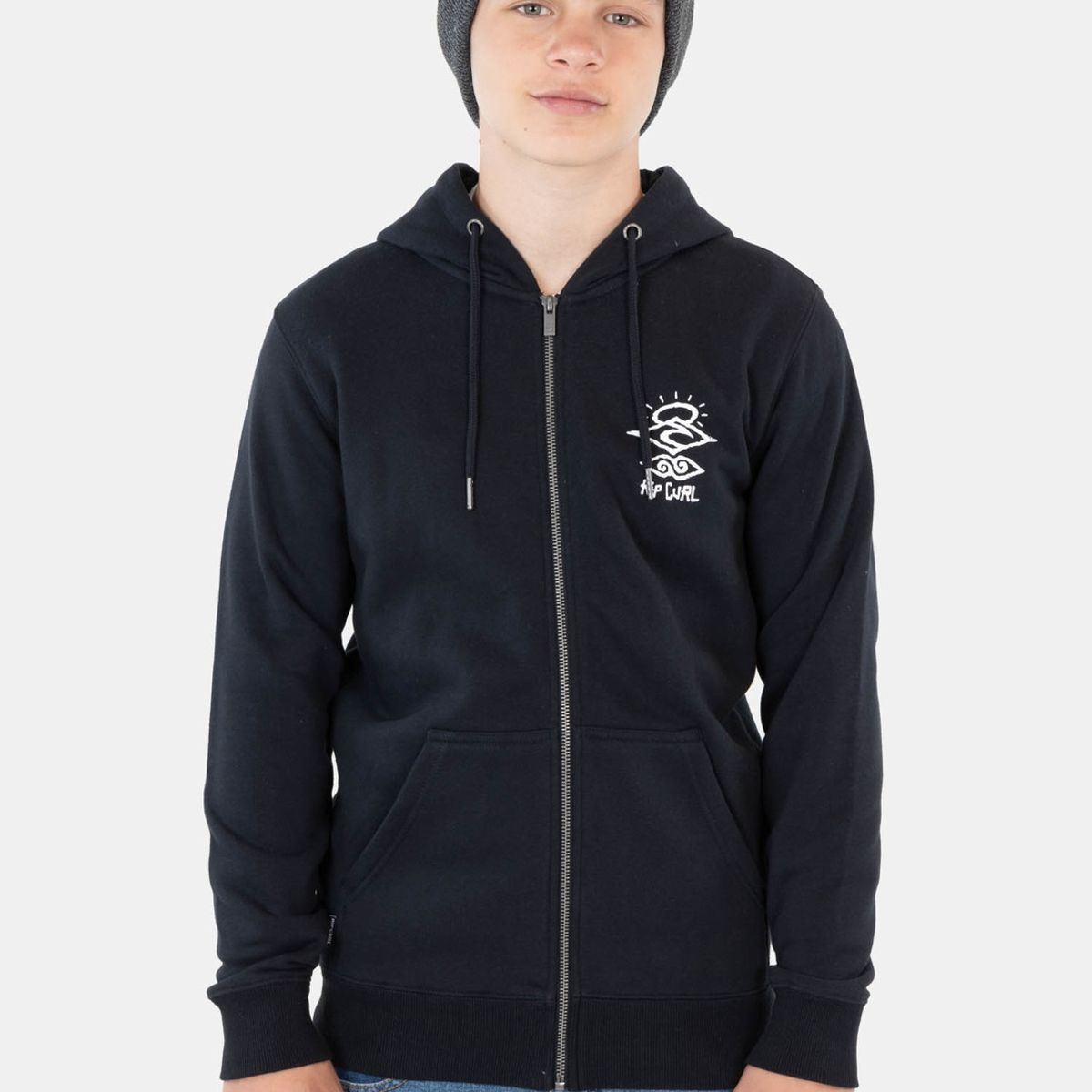 RIP CURL - Poleron The Search Retro Full Zip Negro Infantil Rip Curl