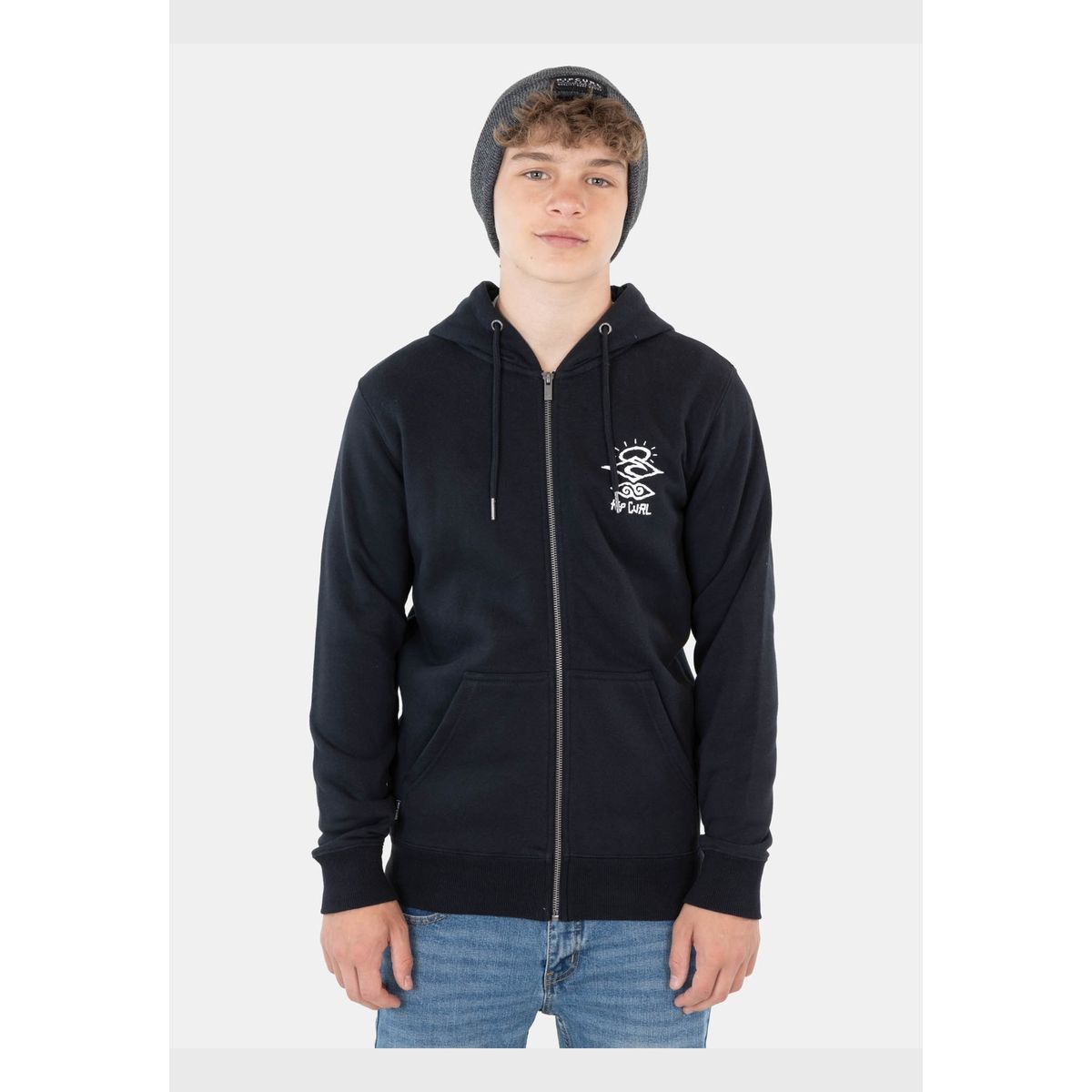 RIP CURL - Poleron The Search Retro Full Zip Negro Infantil Rip Curl