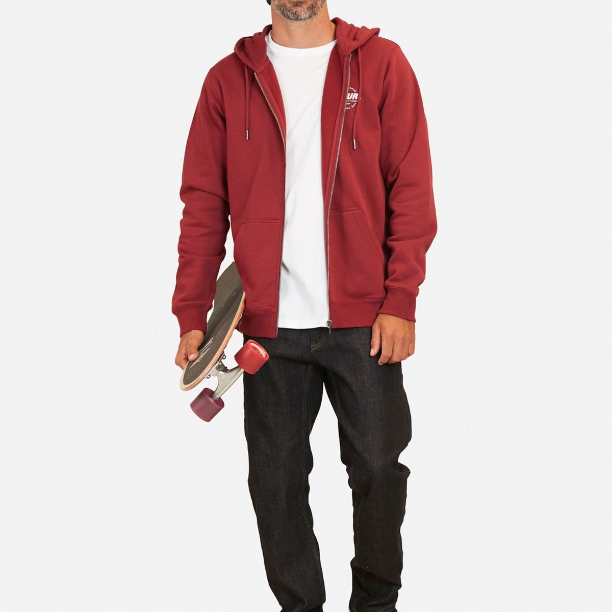 RIP CURL - Poleron Live The Search Full Zip Burdeo Hombre Rip Curl