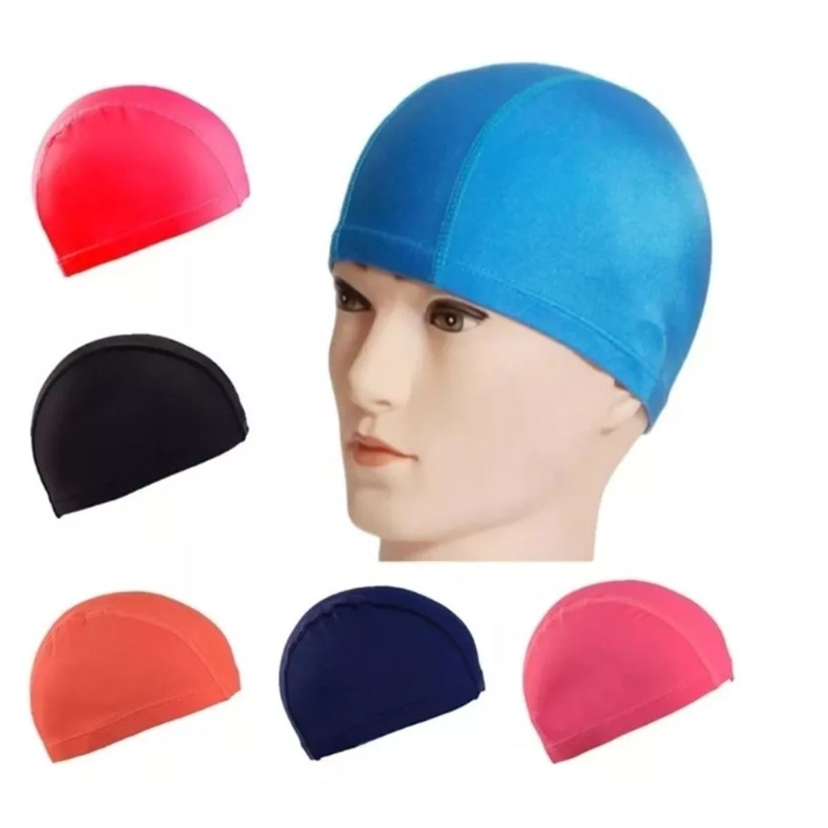GENERICO - Gorro Natación Unisex De Piscina Baño Adultos Niños Negro