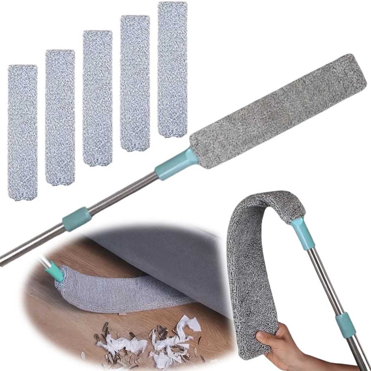 GENERICO - 6 Mopa Paño Limpiador Flexible Atrapa Polvo Multiuso Plumero