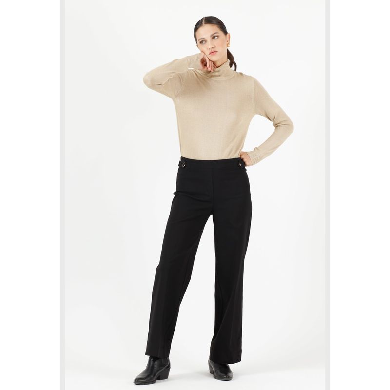 PRIVILEGE - Pantalon wide leg negro PRIVILEGE