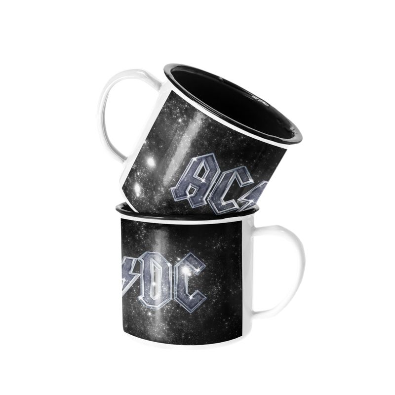 SM - Taza Enlozada Lechera AC DC Bandas de Rock SM