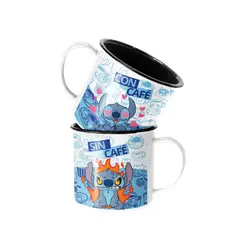 SM - Taza Enlozada Lechera Stitch Lilo y Stitch Con y Sin Cafe - Blanco