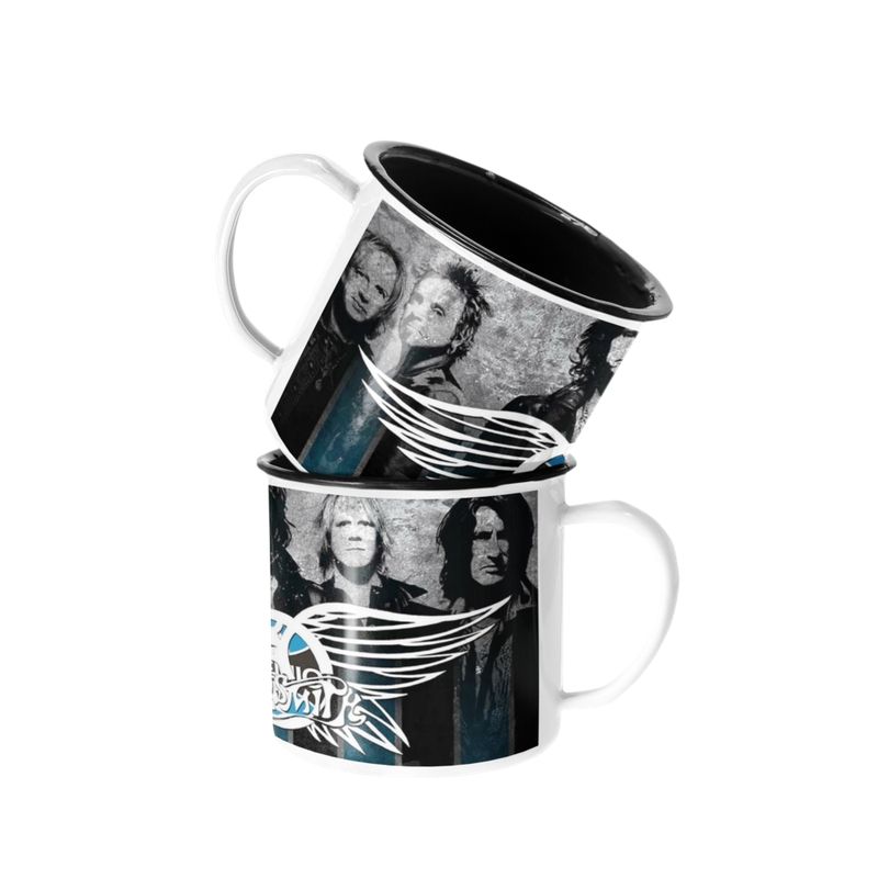 SM - Taza Enlozada Lechera Aerosmith Bandas de Rock SM