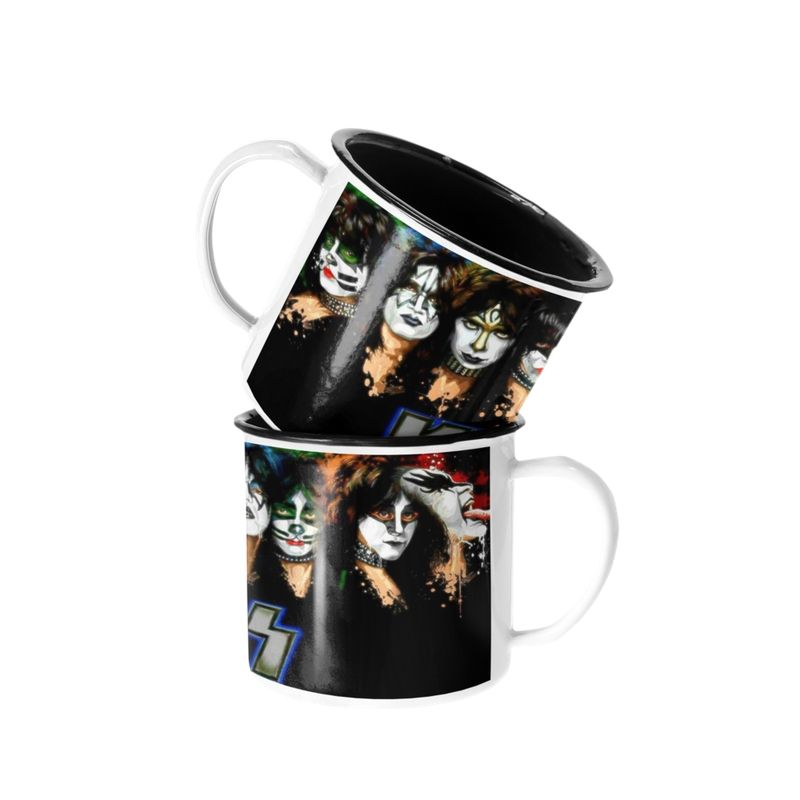 SM - Taza Enlozada Lechera de Kiss Bandas de Rock SM
