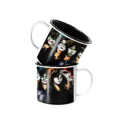 SM - Taza Enlozada Lechera de Kiss Bandas de Rock