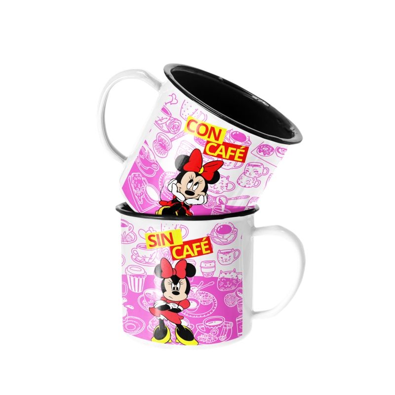 SM - Taza Enlozada Lechera Minnie Mouse Mouse Con y Sin Cafe SM
