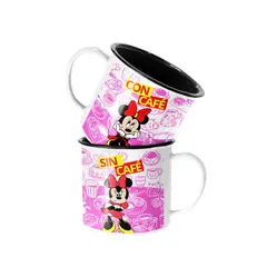 SM - Taza Enlozada Lechera Minnie Mouse Mouse Con y Sin Cafe