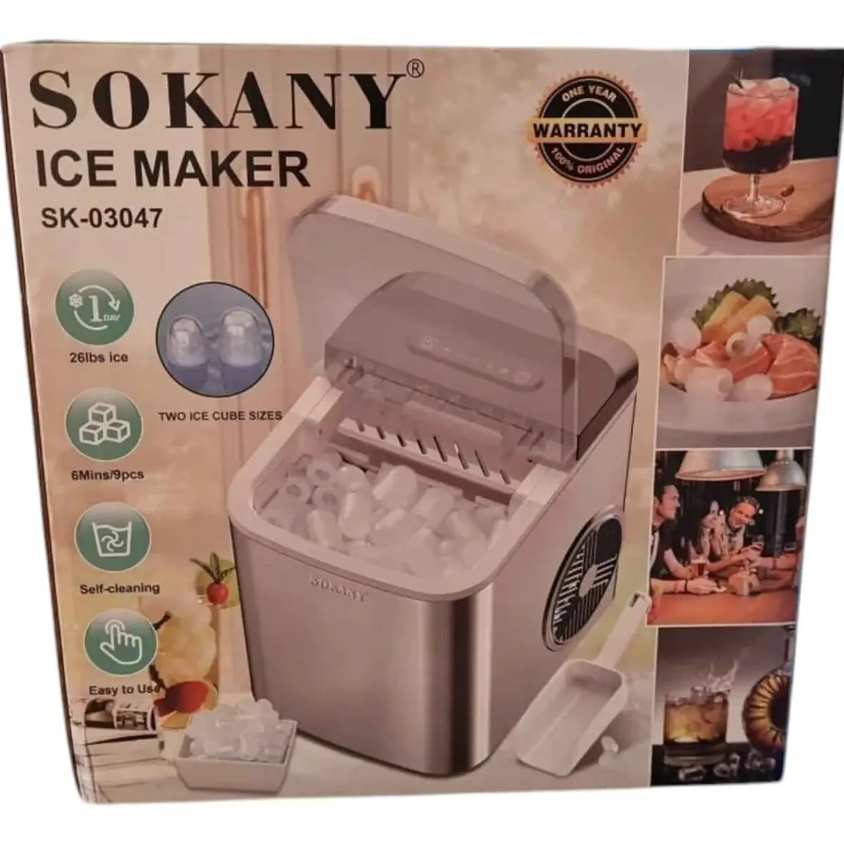 GENERICO - Maquina Para Hacer Hielo Compacta Eléctrica Práctica Hielera