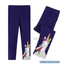 JUMP KIDS - Calzas Niña Unicornio Azul 100% Algodón