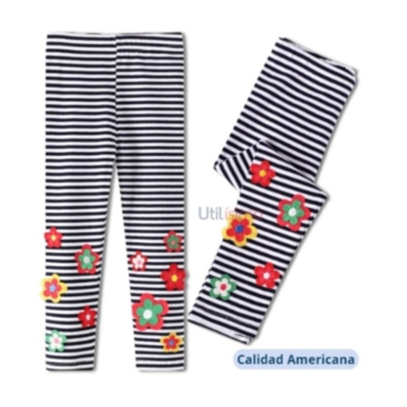 JUMP KIDS - Calzas  Niña Flores Rayas Jump Kids 100% Algodón
