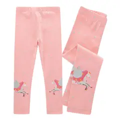 JUMP KIDS - Calzas Niña Unicornio Alas Rosa 100% Algodón