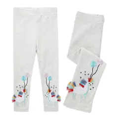 JUMP KIDS - Calzas Niña Unicornio Globos Gris 100% Algodón