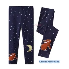 JUMP KIDS - Calzas Niña Conejo Luna Puntos Azul 100% Algodón