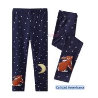 Calzas Niña Conejo Luna Puntos Azul 100% Algodón