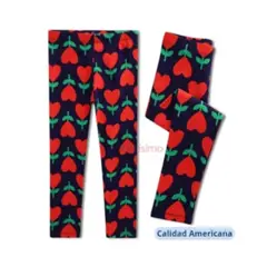 JUMP KIDS - Calzas Niña Corazones Negra 100% Algodón