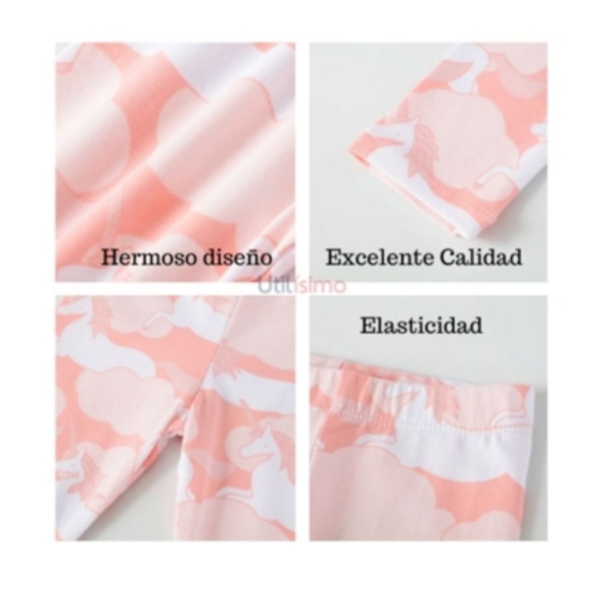 JUMP KIDS - Calzas Niña Unicornio Nubes Rosa Jump Kids 100% Algodón