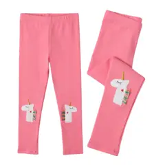 JUMP KIDS - Calzas Niña Unicornio Estrella Rosa Oscuro 100% Algodón