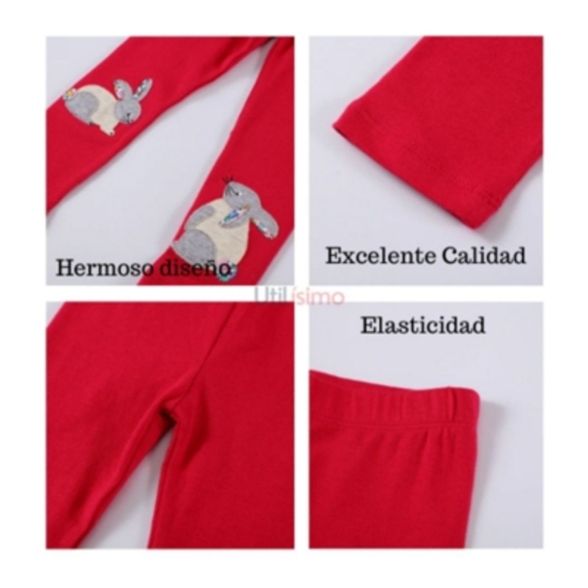 JUMP KIDS - Calzas Niña Conejo Rojo Jump Kids 100% Algodón