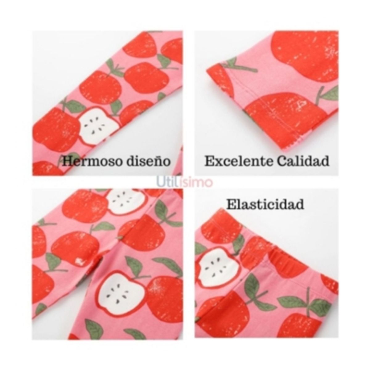 JUMP KIDS - Calzas Niña Manzanas Rosado Jump Kids 100% Algodón