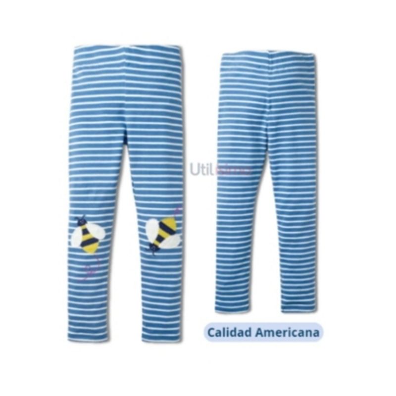 JUMP KIDS - Calzas Niña Abeja Azul Rayas Blancas Jump Kids 100% Algodón