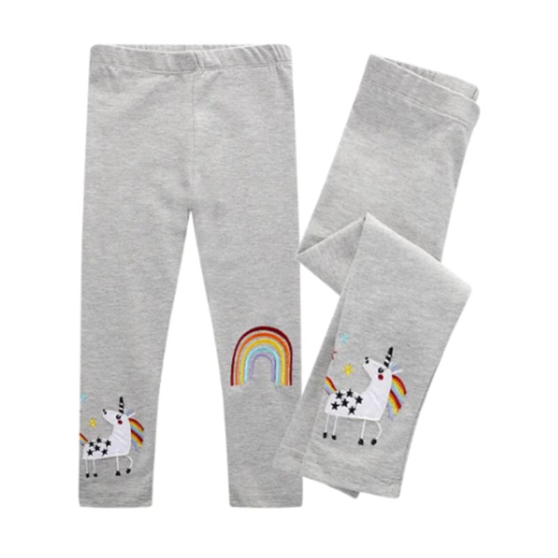 JUMP KIDS - Calzas Niña Unicornio Arco Iris Gris Jump Kids 100% Algodón