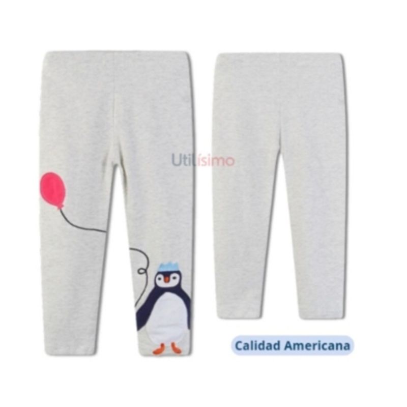 JUMP KIDS - Calzas Niña Pinguino Globo Gris Claro Jump Kids 100% Algodón