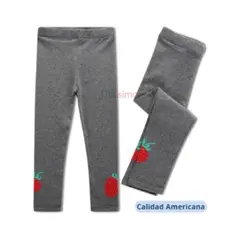 JUMP KIDS - Calzas Niña Fresas Gris Oscuro 100% Algodón