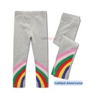 Calzas Niña Arco Iris Gris Claro 100% Algodón