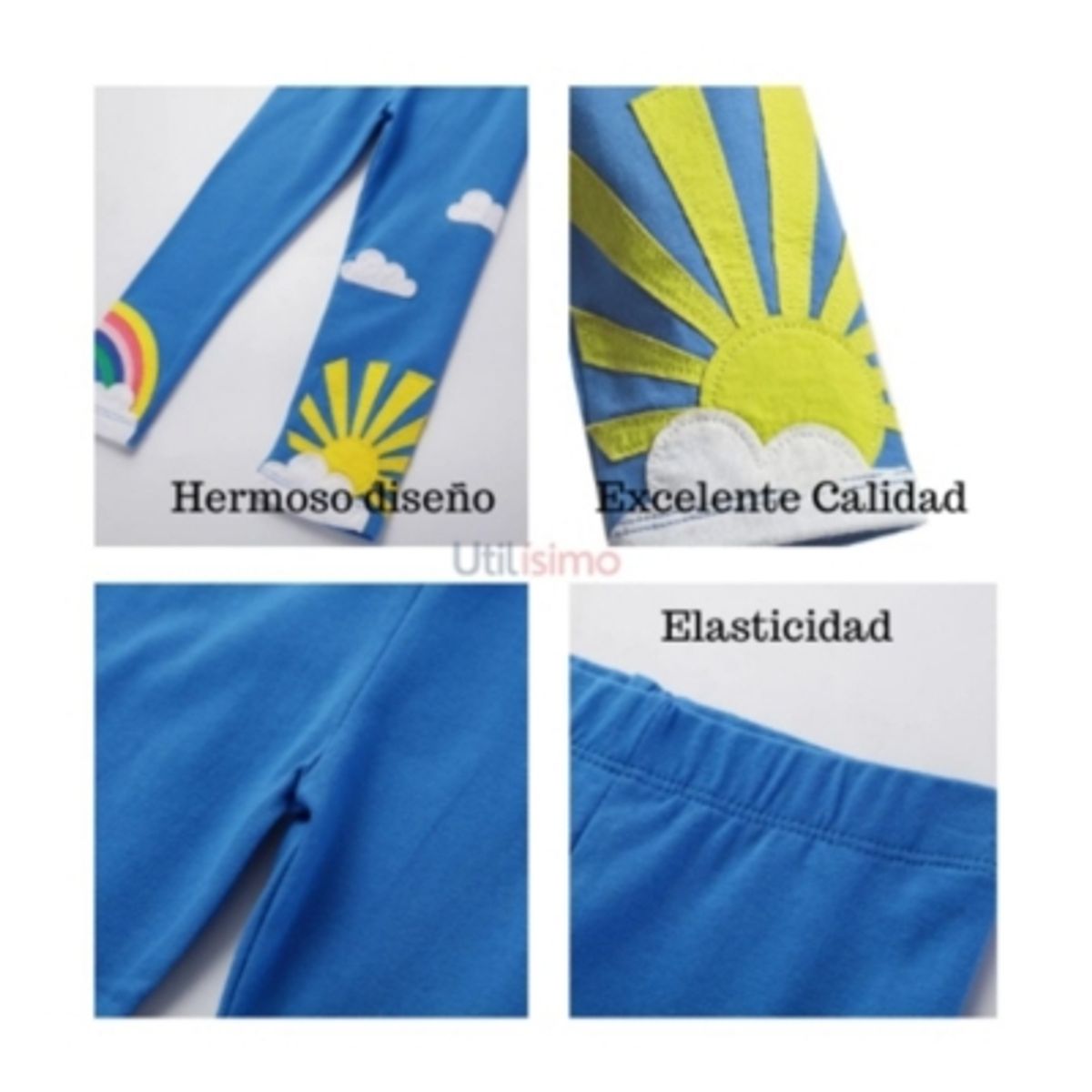 JUMP KIDS - Calzas Niña Arco Iris Sol Azul Jump Kids 100% Algodón