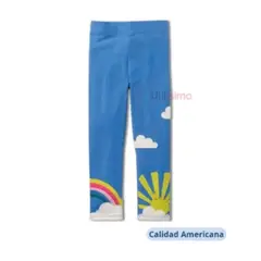 JUMP KIDS - Calzas Niña Arco Iris Sol Azul 100% Algodón