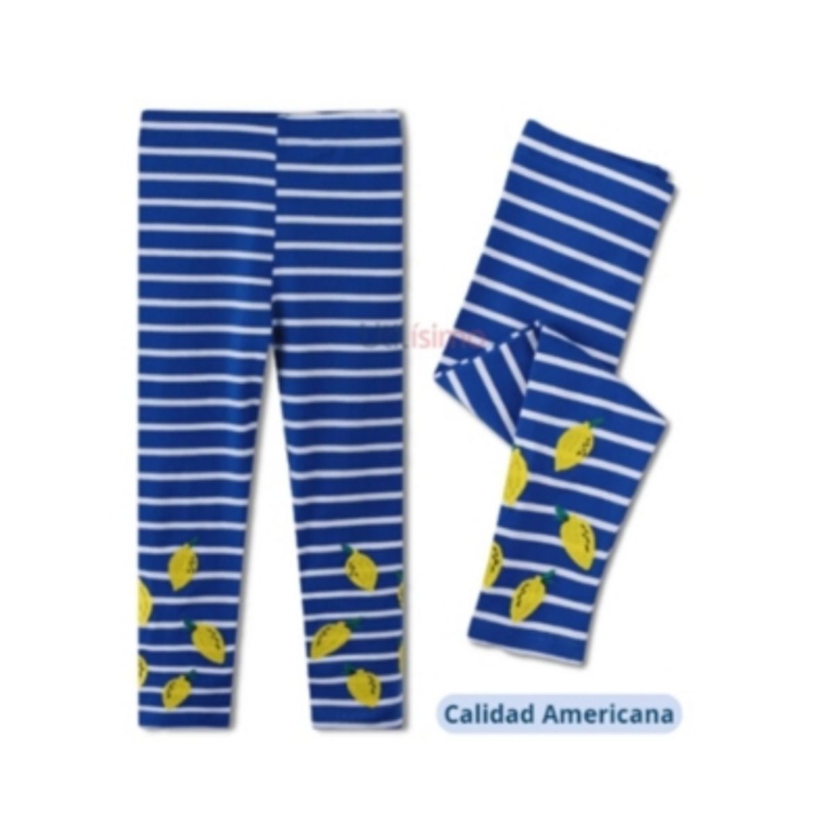 JUMP KIDS - Calzas Niña Limones Azul Rayas Blancas Jump Kids 100% Algodón