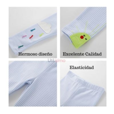 Imagen 2 del producto Calzas Niña Nubes Lluvia Colores Azul Claro 100% Algodón