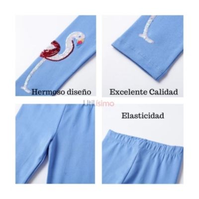 Imagen 2 del producto Calzas Niña Flamenco Azul 100% Algodón