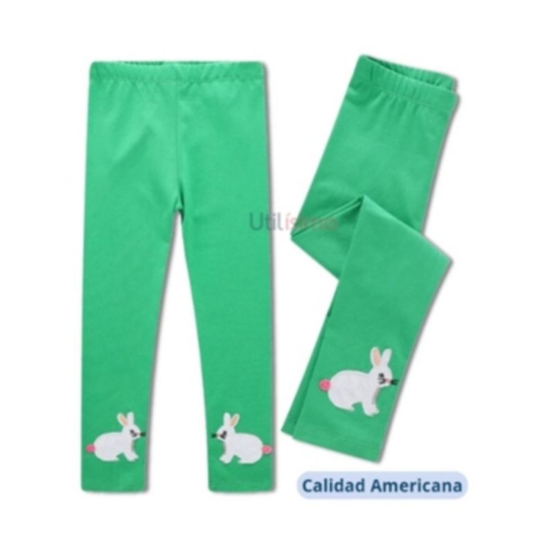 JUMP KIDS - Calzas Niña Conejos Verde Jump Kids 100% Algodón
