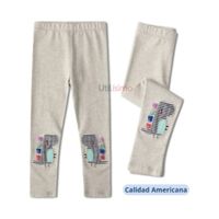 Calzas Niña Dinosaurio Colores Gris 100% Algodón