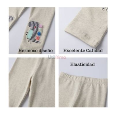 Imagen 2 del producto Calzas Niña Dinosaurio Colores Gris 100% Algodón