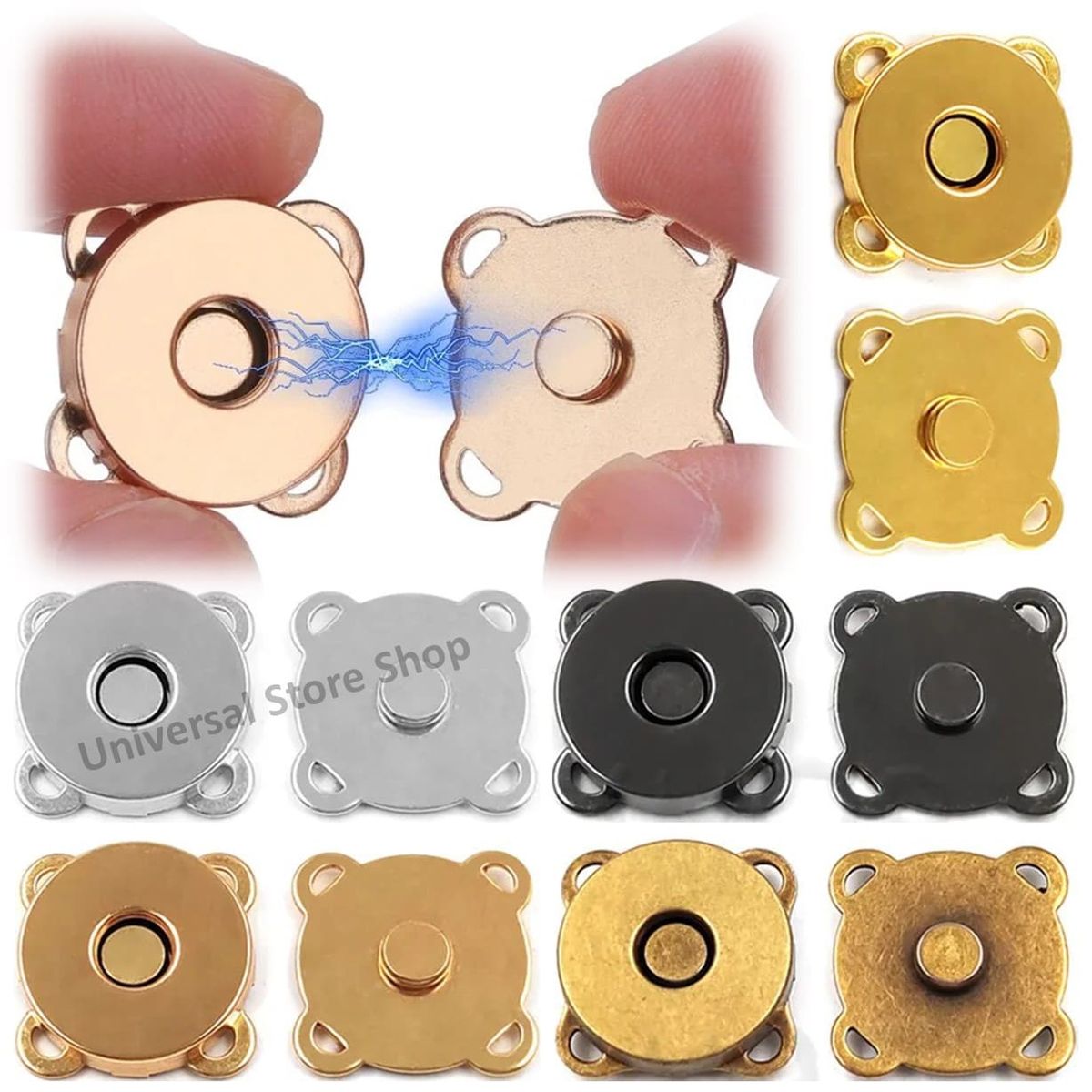 GENERICO - 50 Par Botón Magnético 14mm Broche Metal Imán Coser Costura