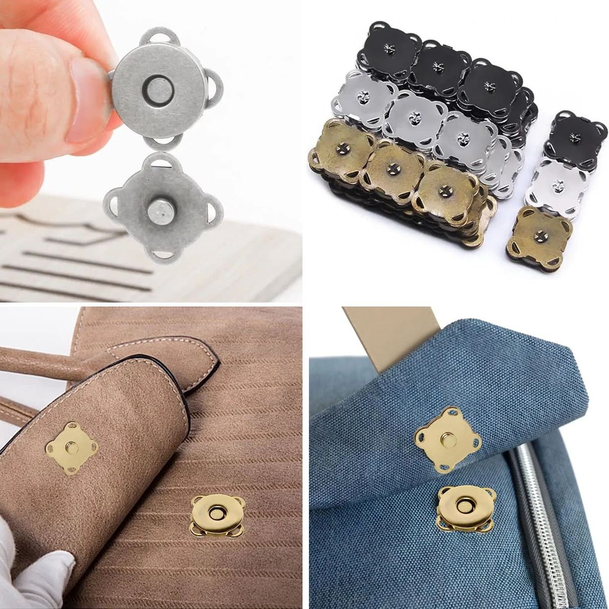 GENERICO - 50 Par Botón Magnético 14mm Broche Metal Imán Coser Costura