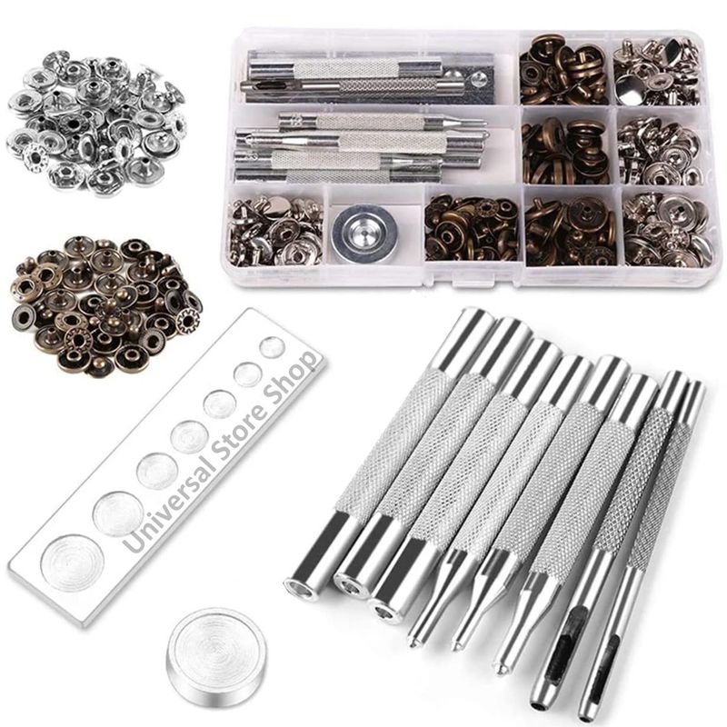 GENERICO - 250p Herramienta Botón Metal Broche Remache Presión Snap Kam