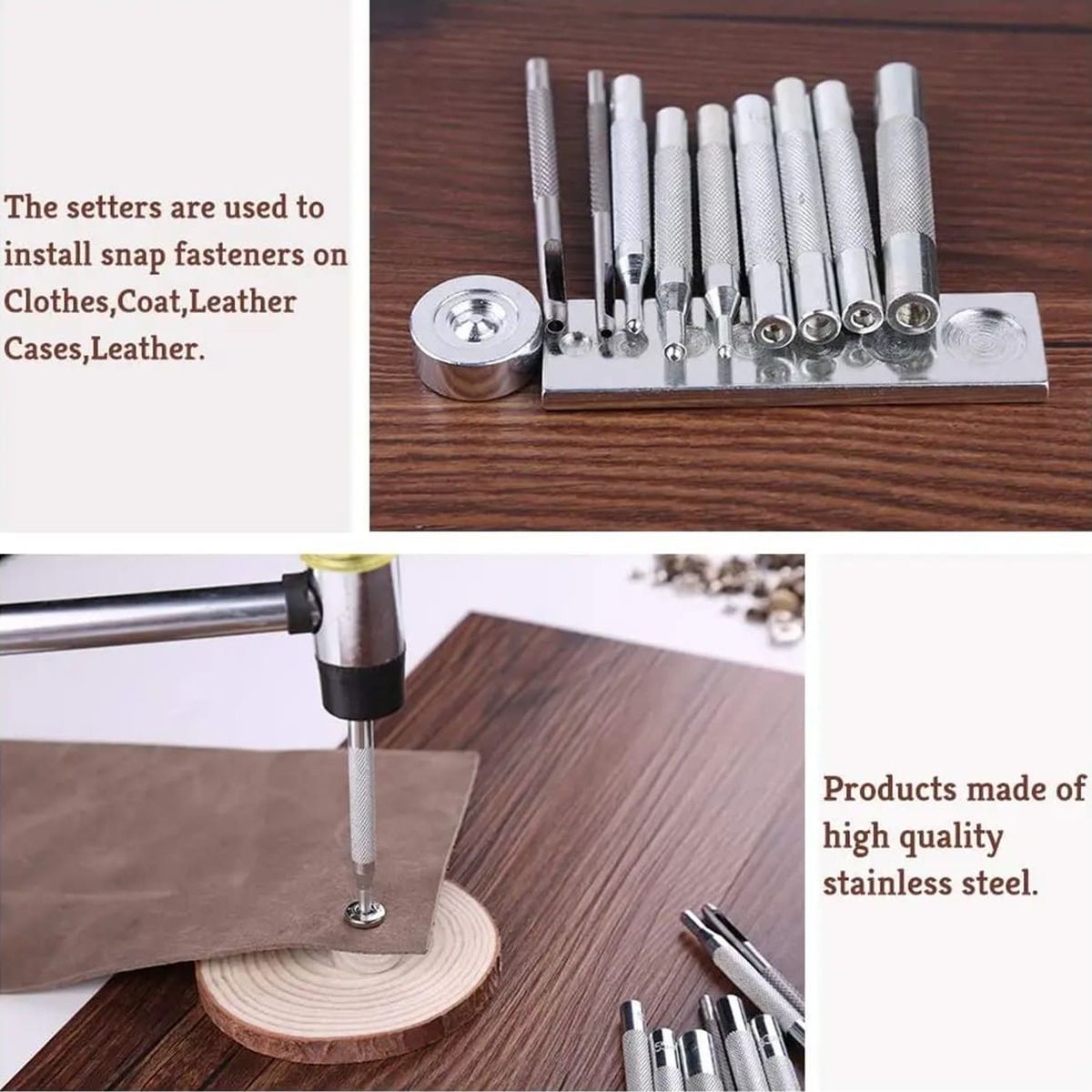 GENERICO - 250p Herramienta Botón Metal Broche Remache Presión Snap Kam