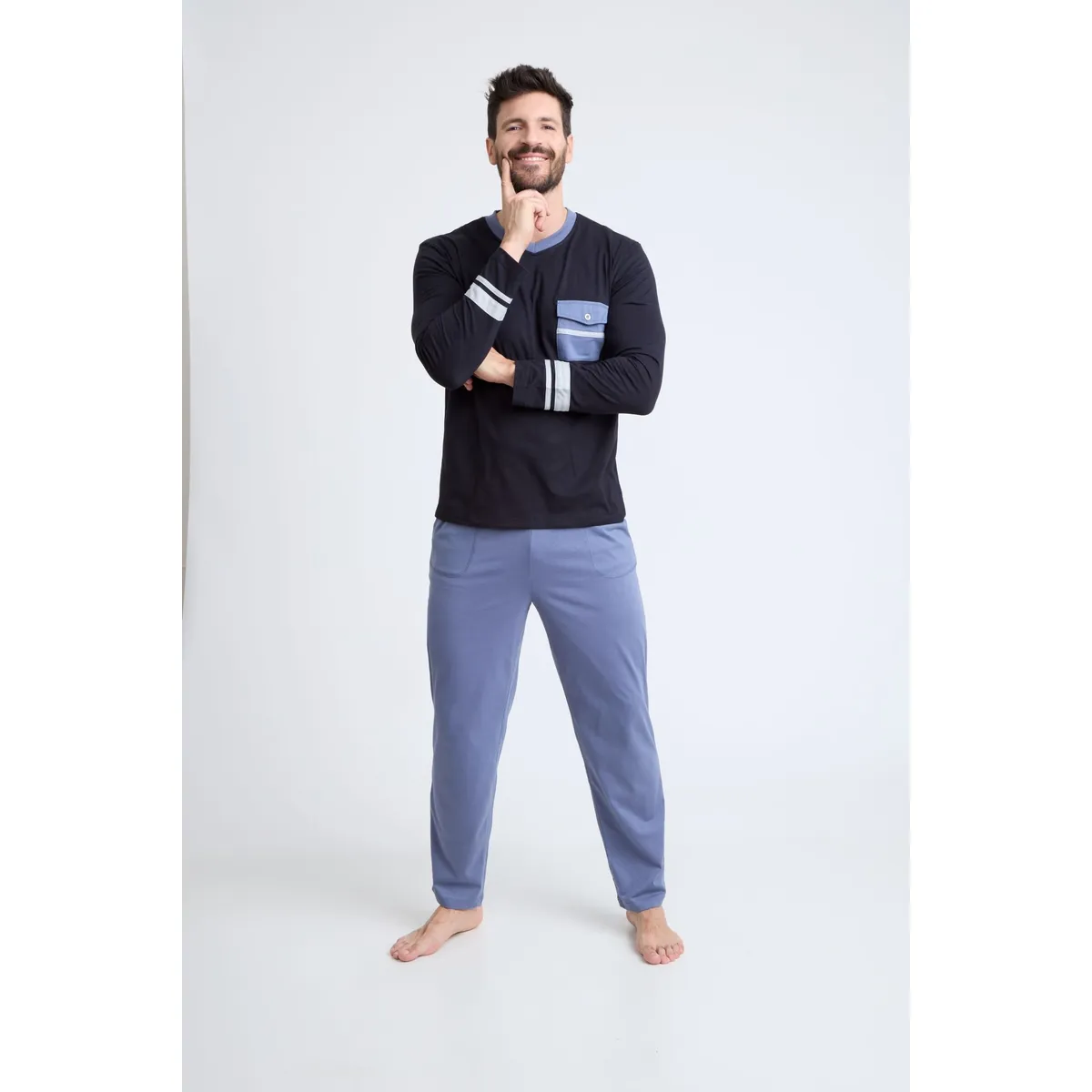 BECKIL - BECKIL COD 3126  PIJAMA ALGODON DELGADO CLASICO BOLSILLO