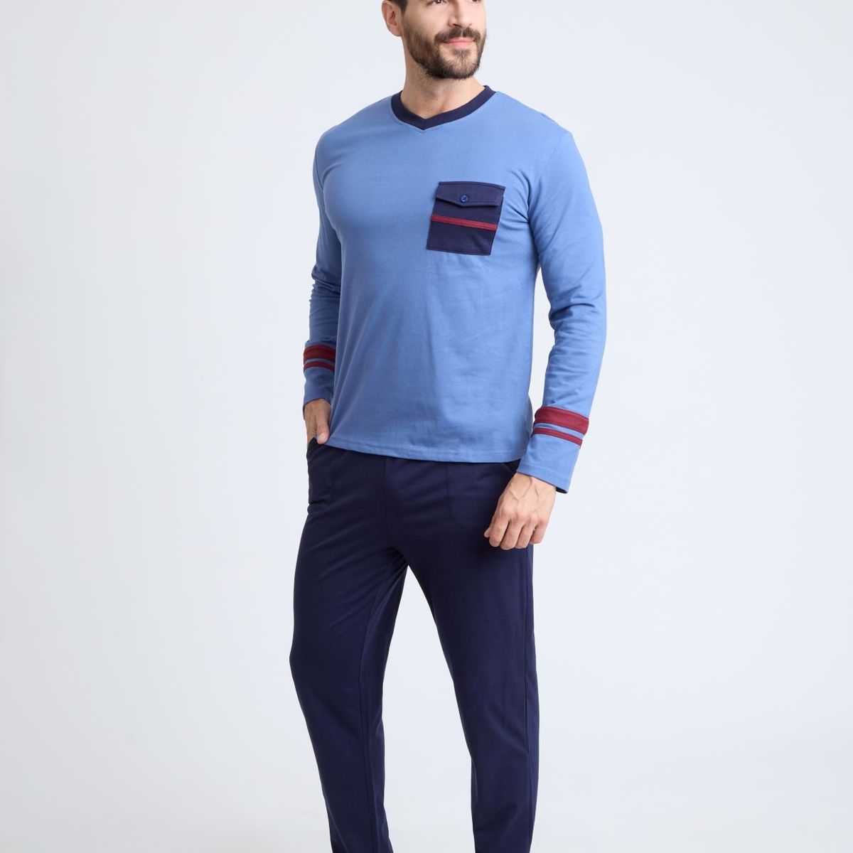 BECKIL - BECKIL COD 3126  PIJAMA ALGODON DELGADO CLASICO BOLSILLO