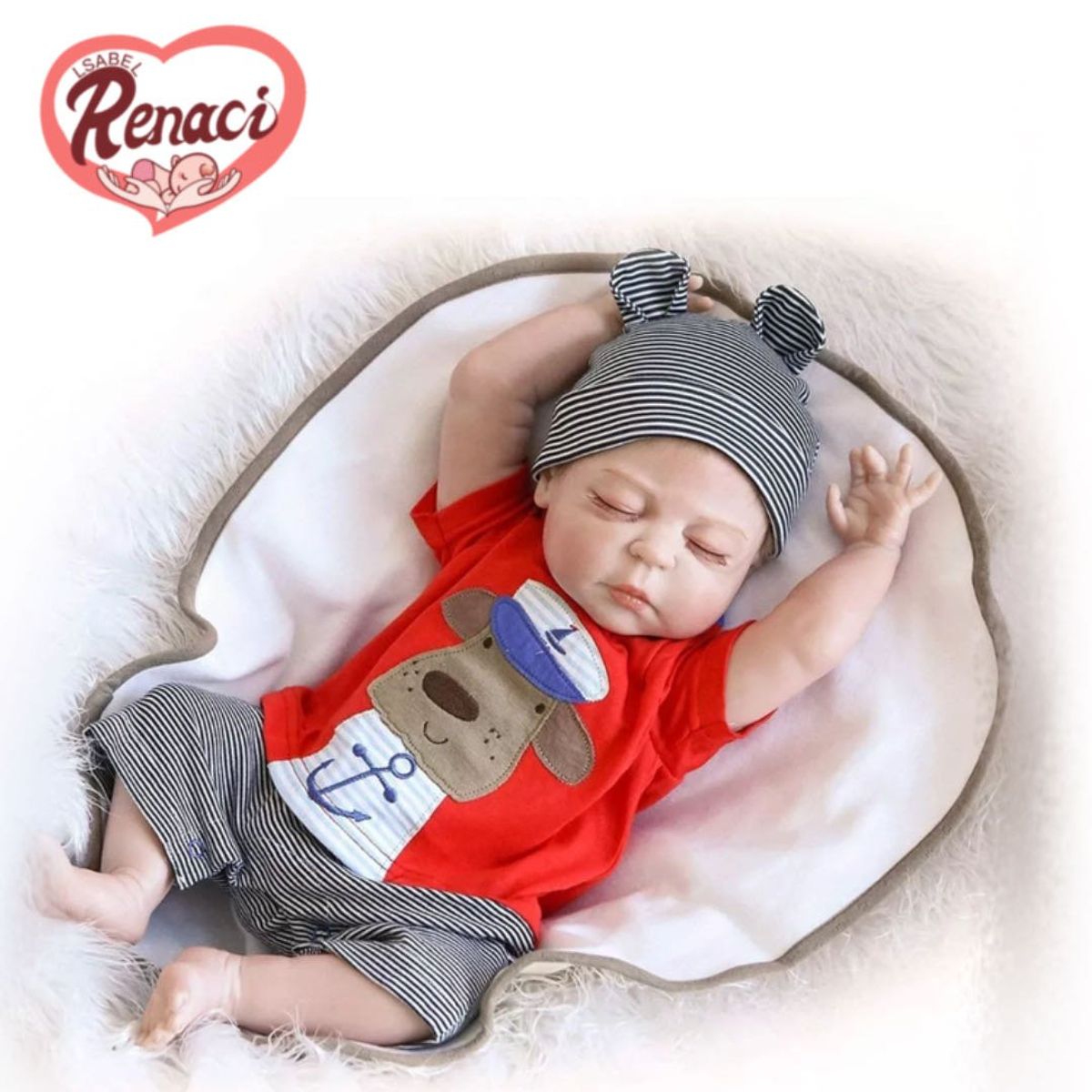 LSABEL RENACI - Bebé Reborn Niño 100% Silicona 50 Cm Incluye Accesorios