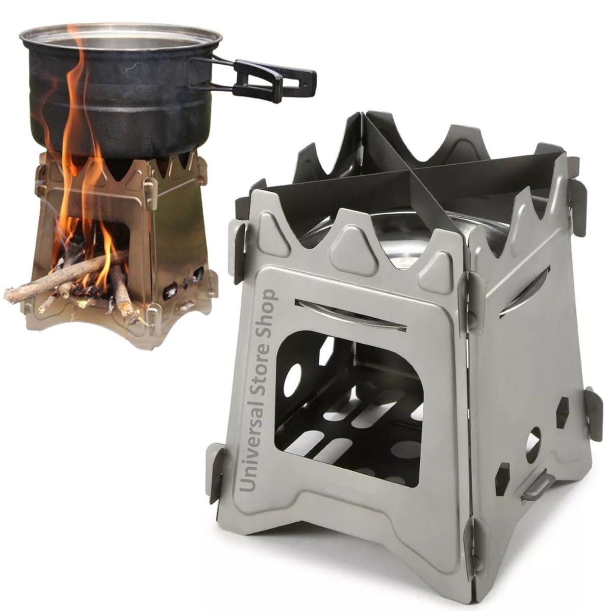GENERICO - Cocinilla Camping Cocina Portátil Estufa Leña Carbón Acampar